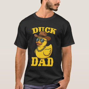 Eend Papa Grappige Rubber Eend Cowboy Mannen Rubbe T-shirt
