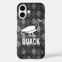 Eend Pictogram op Black Argyle Grunge