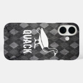 Eend Pictogram op Black Argyle Grunge Case-Mate iPhone Case (Achterkant (horizontaal))