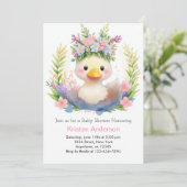 Eend Princesses Feest: Meisje Baby Shower Kaart (Staand voorkant)