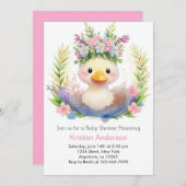 Eend Princesses Feest: Meisje Baby Shower Kaart (Voorkant / Achterkant)