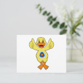 Eend Raakt Roos Briefkaart (Staand voorkant)