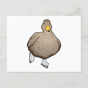 Eend Schaatsen Schaatsen Briefkaart