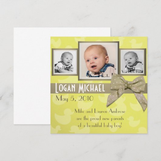 Eend Schattige Aankondiging (Voorkant / Achterkant)