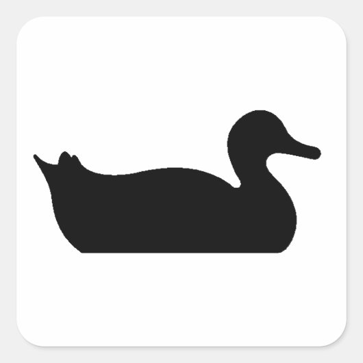 eend silhouet vierkante sticker (Voorkant)