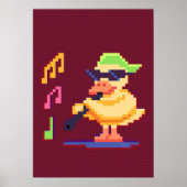 Eend speelt muziek Pixel Art Poster (Voorkant)