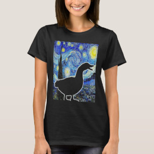 Eend Sterrennacht Van Gogh Funny Eend Boer T-shirt