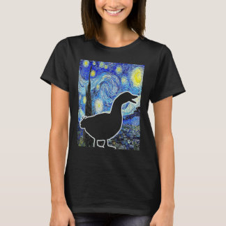 Eend Sterrennacht Van Gogh Funny Eend Boer T-shirt