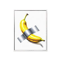 Eend-Taped Banaan Framed Canvas Print