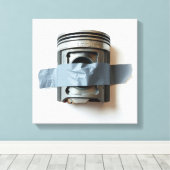 Eend-Taped Piston Canvas Print (Insitu (Houten vloer))