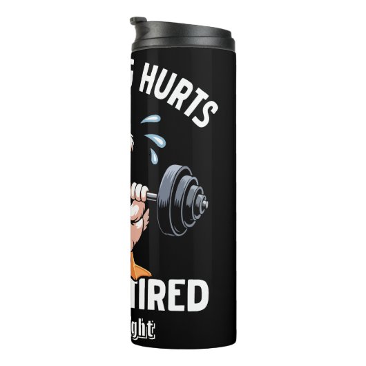 Eend tillen van alles doet pijn grafisch thermosbeker (Geroteerd rechts)