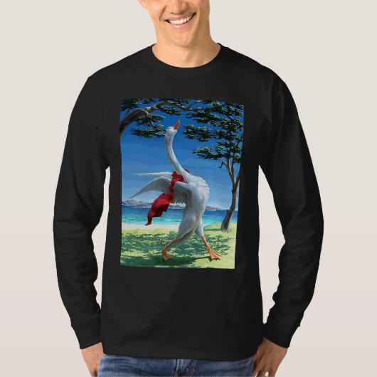 Eend toeter ganzen ochtendroutine t-shirt (Voorkant)