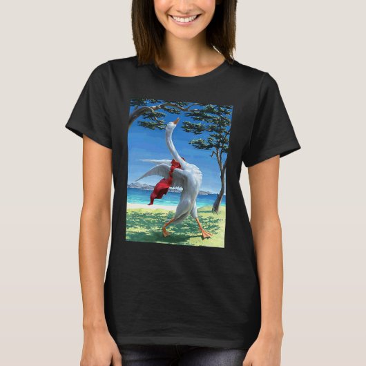 Eend toeter ganzen ochtendroutine t-shirt (Voorkant)