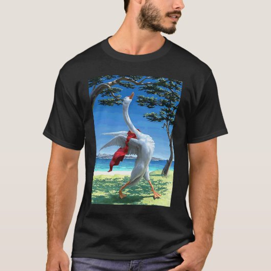 Eend toeter ganzen ochtendroutine t-shirt (Voorkant)