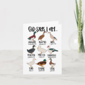 Eend typt Christelijk God zegt dat ik bijbelvers r Kaart (Voorkant)
