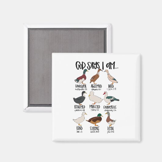 Eend typt Christelijk God zegt dat ik bijbelvers r Magneet (Voorkant / Achterkant)