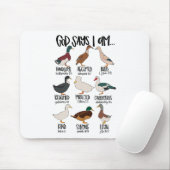 Eend typt Christelijk God zegt dat ik bijbelvers r Muismat (Met muis)