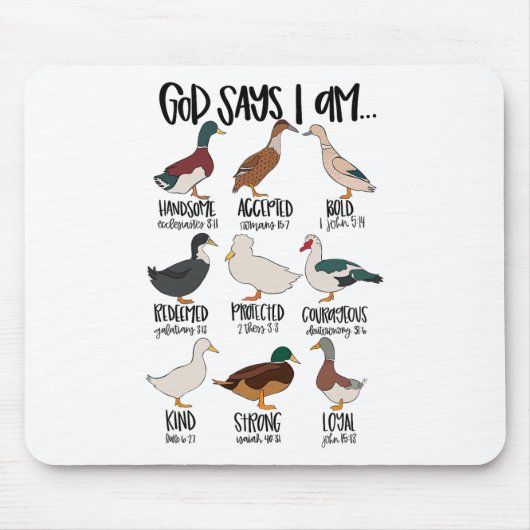 Eend typt Christelijk God zegt dat ik bijbelvers r Muismat (Voorkant)