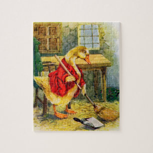 eend uit 1930 die over de vloer vloog legpuzzel