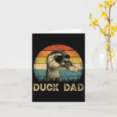 Eend Vader Eend Liefhebbers Papa Vaderdag Kaart (Gele Bloem)