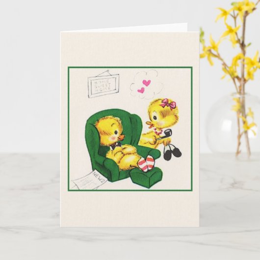  eend vader Vaderdag Wenskaart Kaart (Gele Bloem)