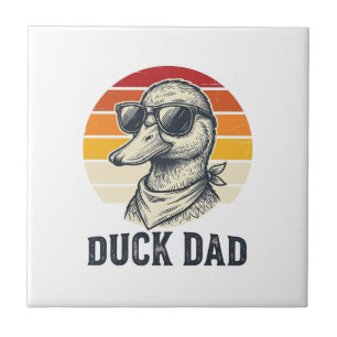 Eend Vader Vintage Eend Zonnebril Vector Shirt Des Tegeltje