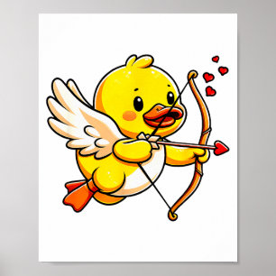 Eend Valentijn Cupido Hart Geliefde Grappig Jongen Poster