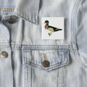 Eend Vierkante Button 5,1 Cm (In situ)