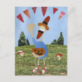 Eend viert Halloween feest natuur met pompoen Briefkaart (Voorkant)