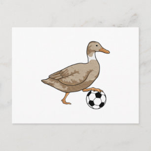 Eend Voetbal speler Voetbal Briefkaart