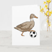 Eend Voetbal speler Voetbal Kaart (Gele Bloem)