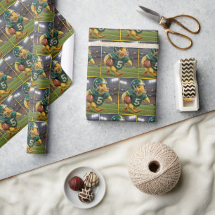 Eend-voetbalspeler in een stadion cadeaupapier