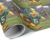 Eend-voetbalspeler in een stadion cadeaupapier (Rol Hoek)