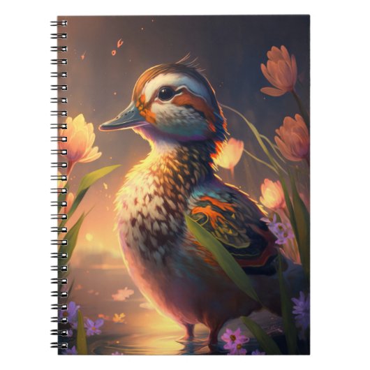 Eend Vogel Dier Portret Schilderij Wildlife Ponds Notitieboek (Voorkant)