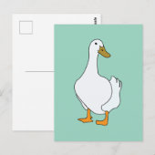 Eend Vogel Witte Eend Briefkaart (Voorkant / Achterkant)