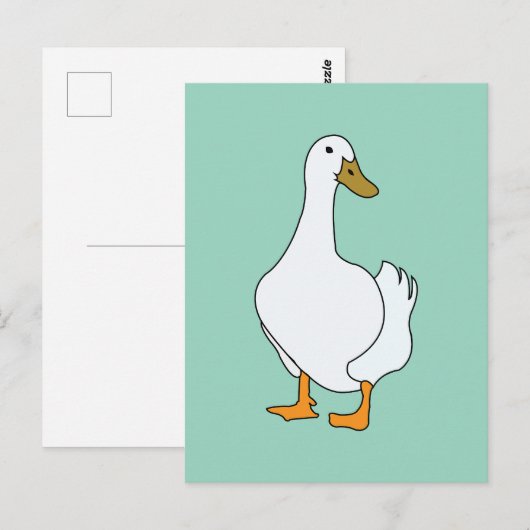 Eend Vogel Witte Eend Briefkaart (Voorkant / Achterkant)