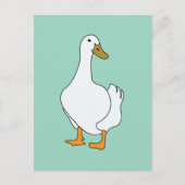 Eend Vogel Witte Eend Briefkaart (Voorkant)