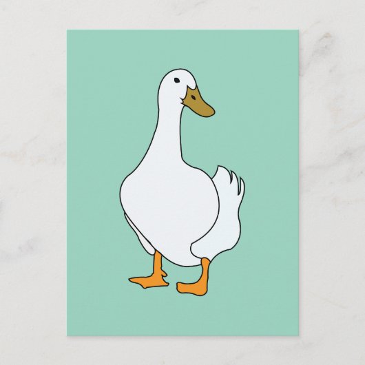 Eend Vogel Witte Eend Briefkaart (Voorkant)