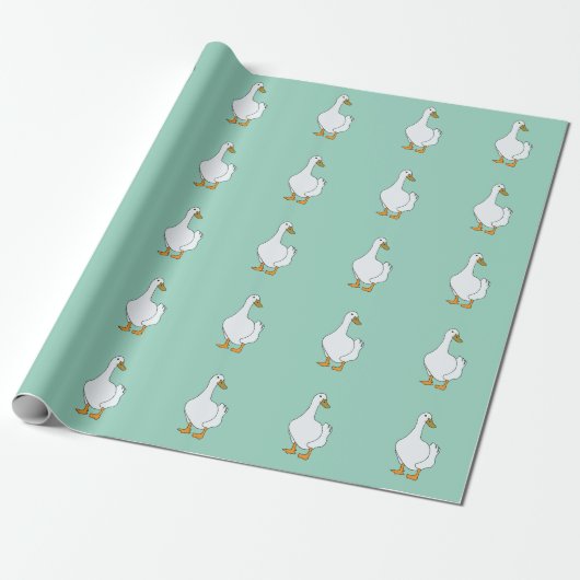 Eend Vogel Witte Eend Cadeaupapier (Uitgerold)