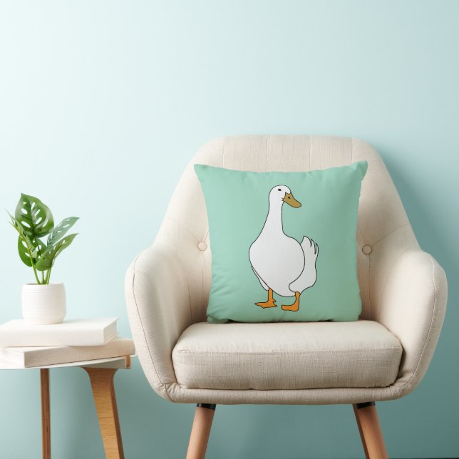 Eend Vogel Witte Eend  Kussen (Stoel)