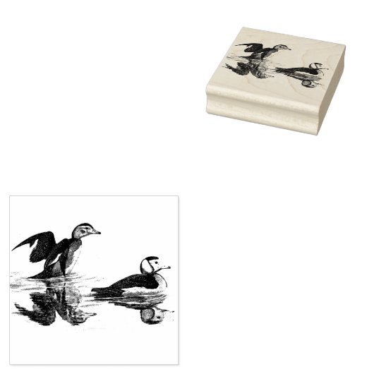 Eend Vogels Wildlife Dier Hout Stempel (Gestempeld)