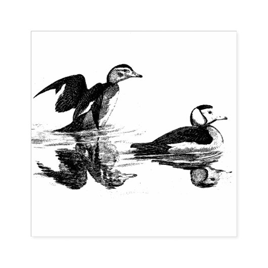 Eend Vogels Wildlife Dier Hout Stempel (Afrduk)