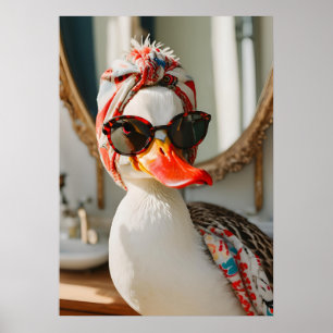 Eend voor de spiegel cadeau voor haar poster