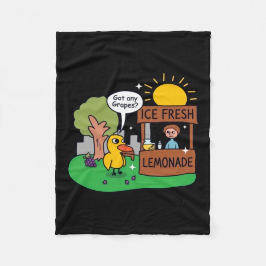 Eend vraagt om druiven limonadestand fleece deken (Voorkant)