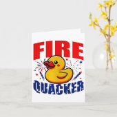 Eend Vuurwerk Patriottisch Grappig Onafhankelijkhe Kaart (Gele Bloem)