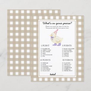 Eend - Wat zit er in je tas baby shower spel