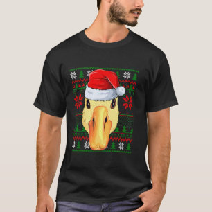 Eend Xmas Lelijke Trui Stijl Santa Hat Eend Christ T-shirt