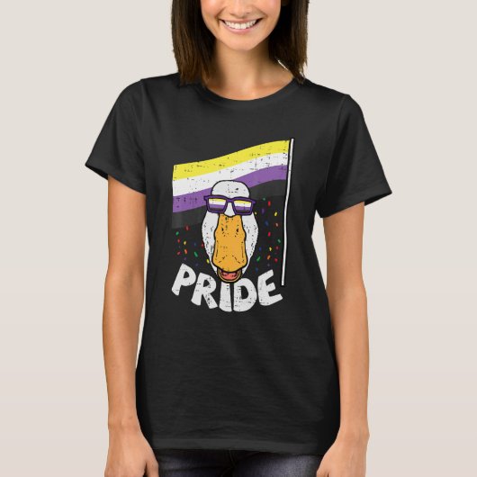 Eend Zonnebril Pride Nonbinaire Vlag Niet Binair E T-shirt (Voorkant)