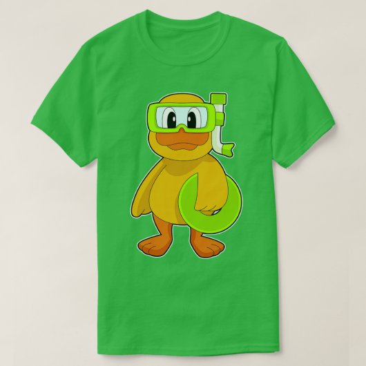 Eend zwemmen snorkel t-shirt (Design voorkant)