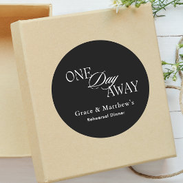 Eendaags Rehearsal Dinner Zwart en Wit Ronde Sticker